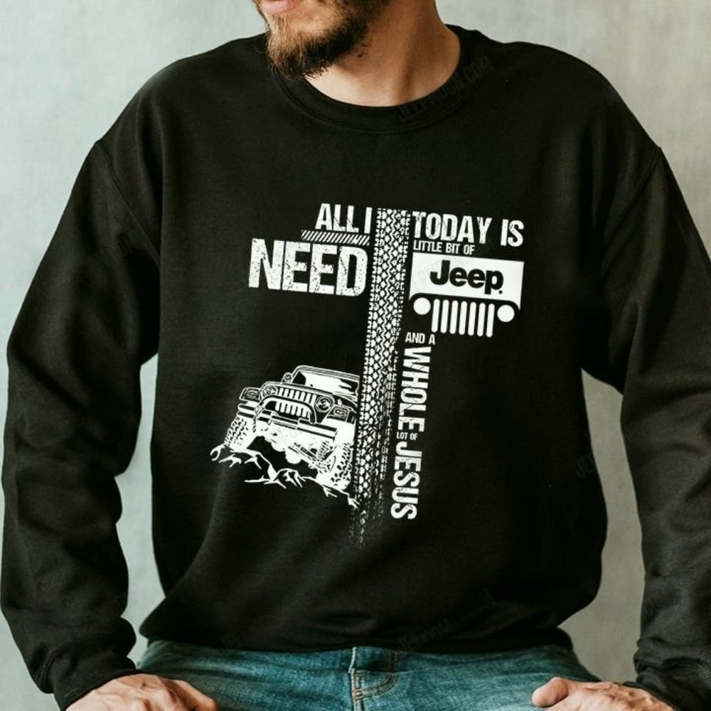 Jeep Jesus  Crewneck Sweatshirt, Jeep Sweatshirt For Jeep Lover